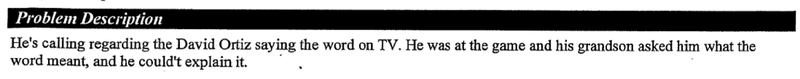 Illustration for article titled Every Viewer Complaint About Big Papi's Post-Bombing Swear Word